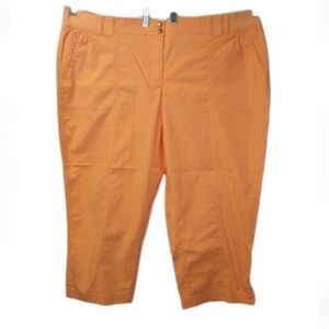 Chico's 4.5 Crop Ripstop Pants Woman Plus Sz 22W High Waisted Capris Orange Nwt
